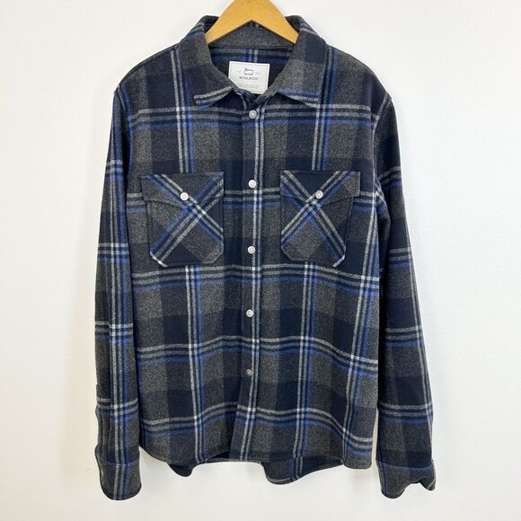 Woolrich Shirt Mens XL‎ Overshirt Alaskan Check Recycled Italian Wool Blend - Picture 1 of 14